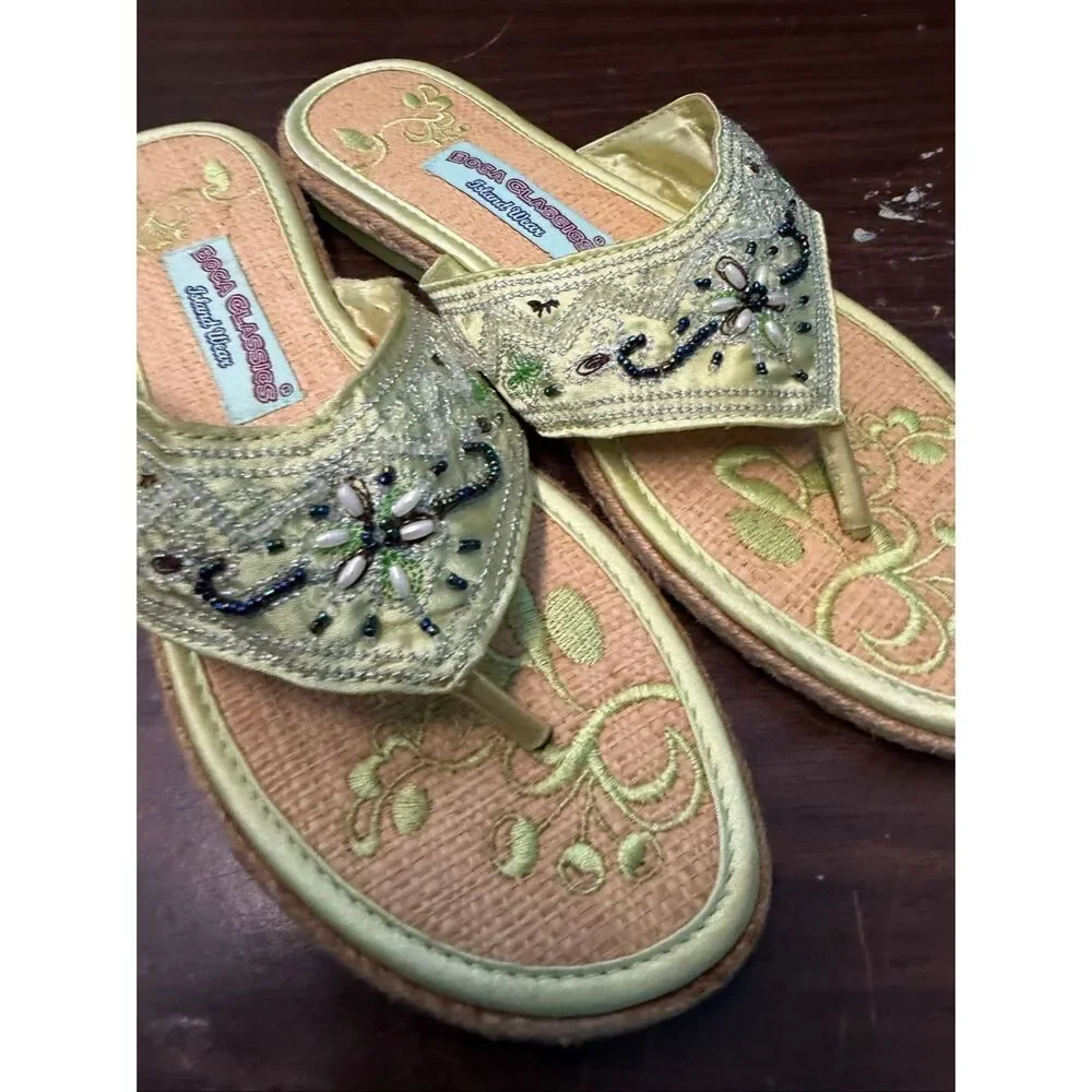 Boca Classics Beaded Sandals Womens Size 9